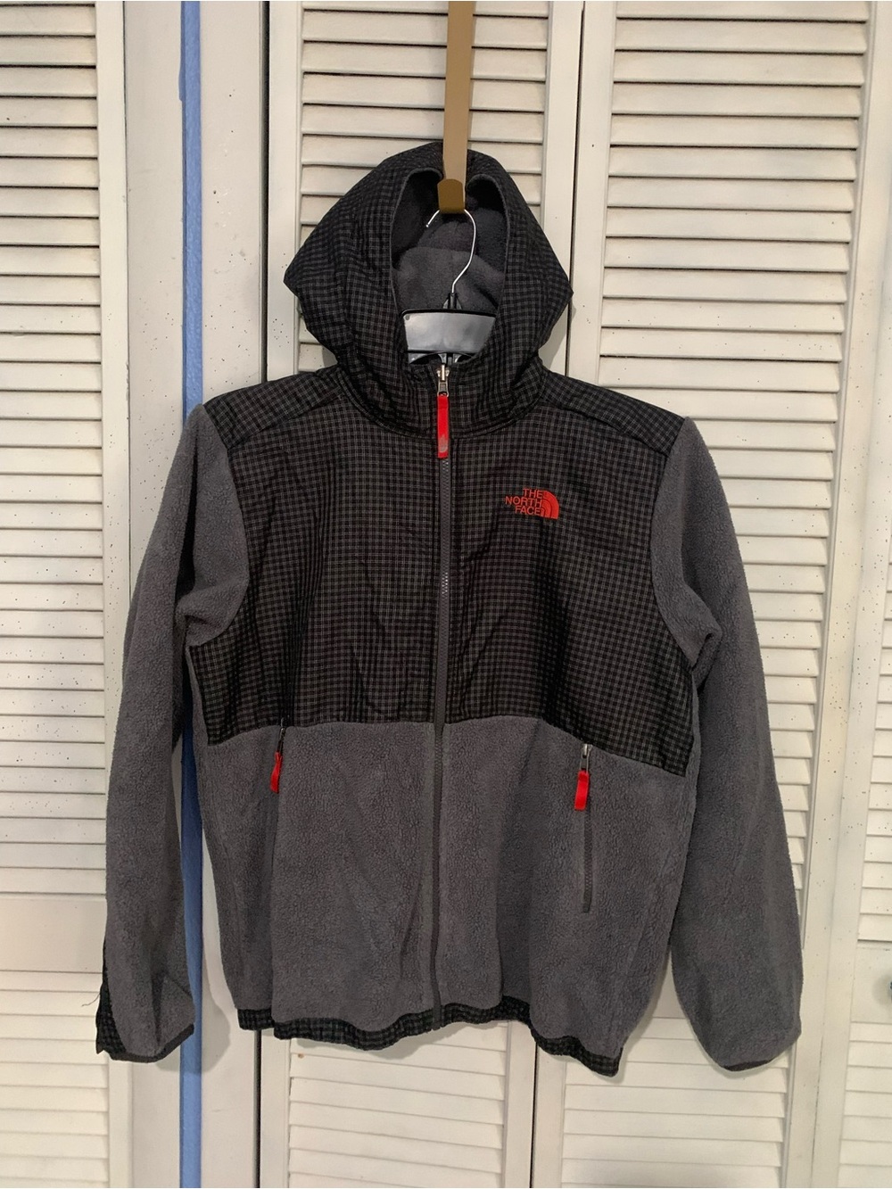 The North Face Youth Boys Hooded Full Zip Fleece & Nylon Jacket XL 18/20